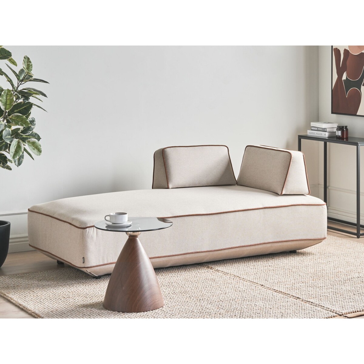 Szezlong SEILLANS Jasnobeżowy