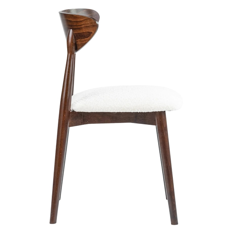 Krzesło drewniane do jadalni 80x45x45 cm białe/orzech OLBIA-III