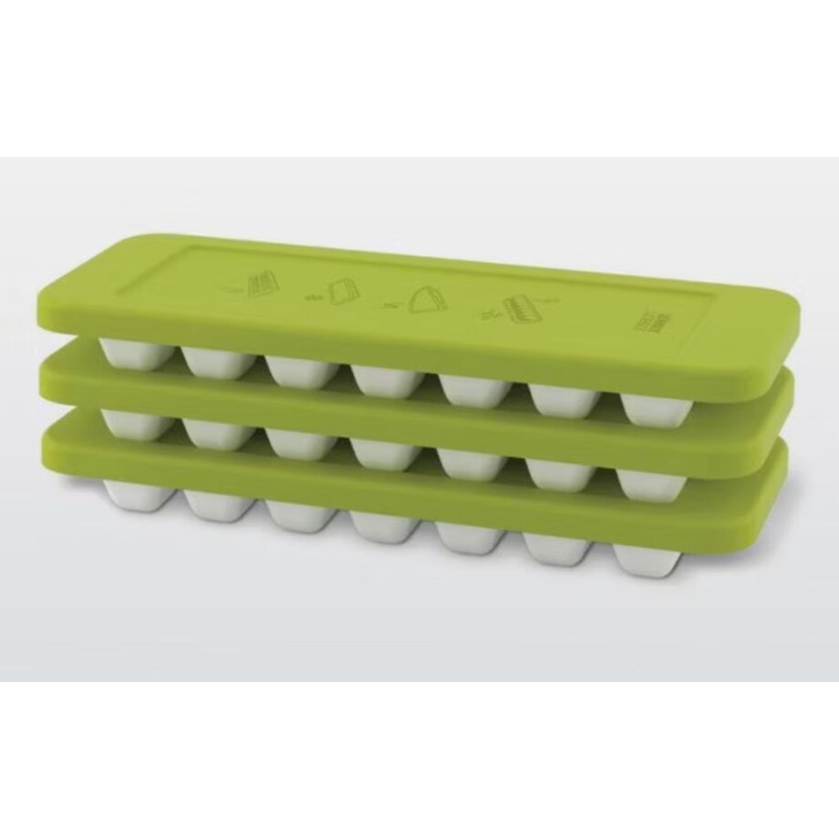 Foremka do kostek lodu z pokrywką zielona, 13 x 32.2 x 3.5 cm, Joseph Joseph