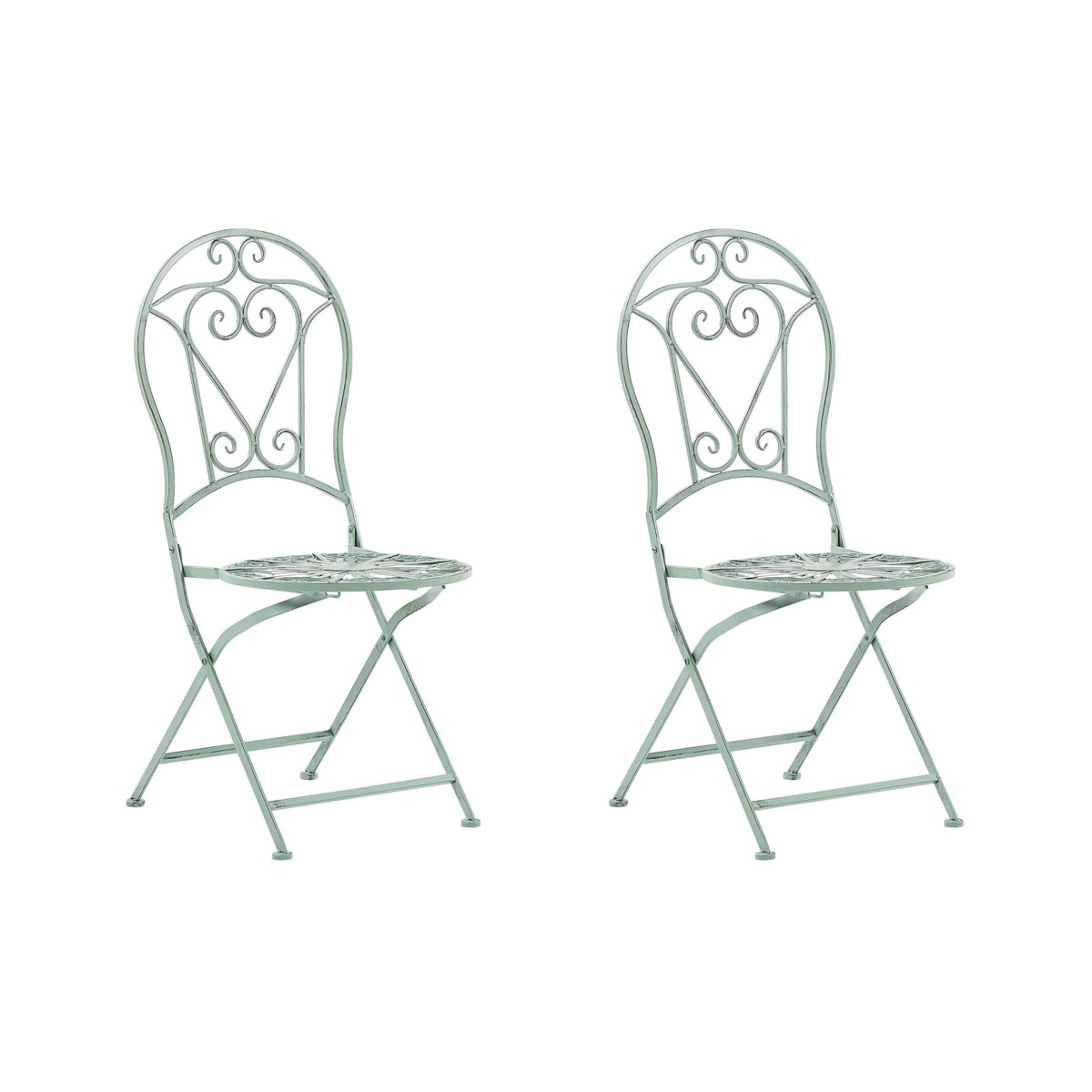 Zestaw 2 krzeseł ogrodowych metalowy zielony TRENTO