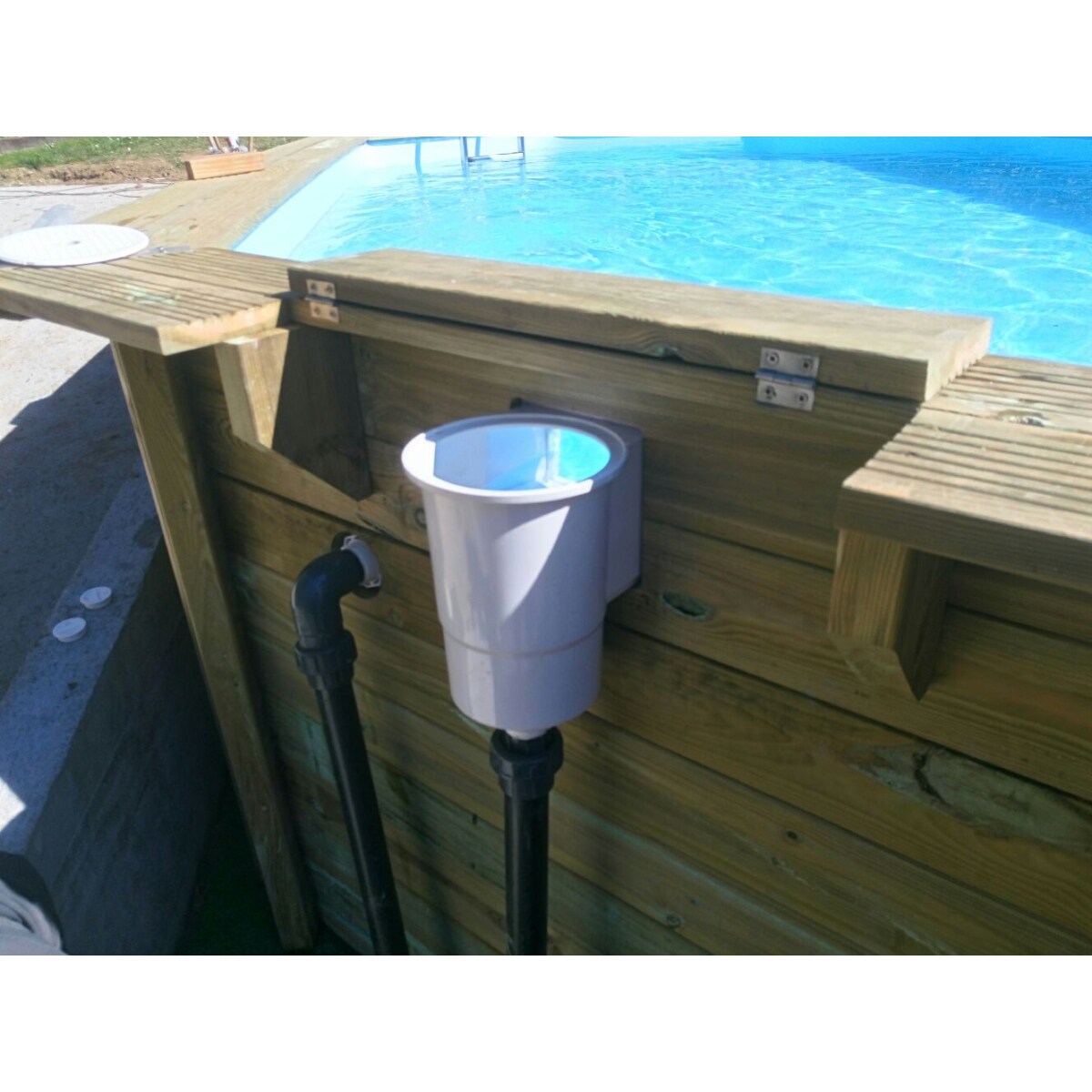 Basen ogrodowy drewniany 436x436x117 cm Grenade GRE