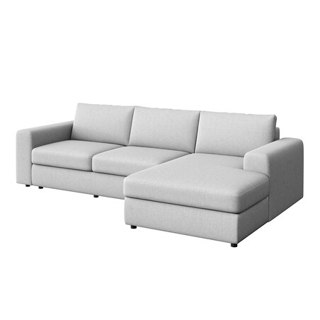 Sofa narożna prawa Baga XL jasnoszara