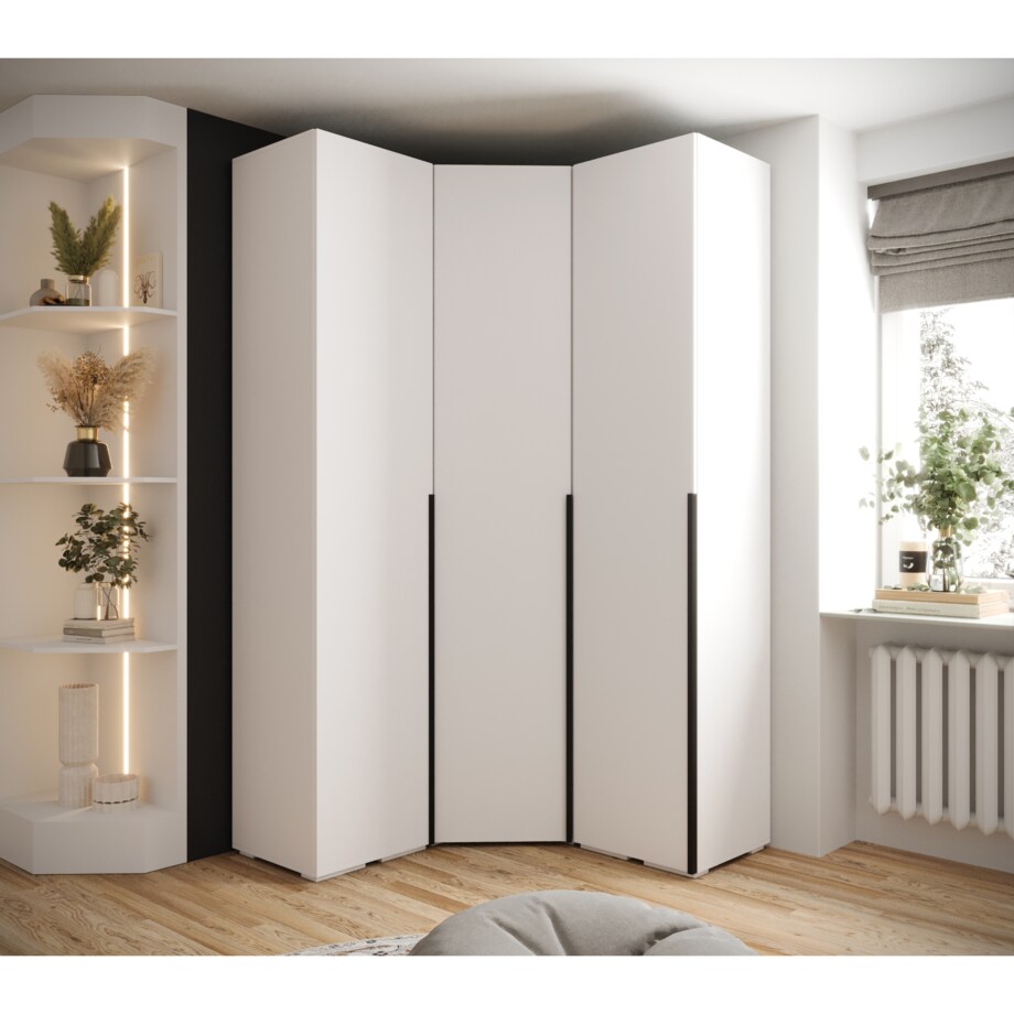 Garderoba wysoka do przedpokoju INOVA 1 Z4 biały+czarny