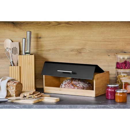 Chlebak bambusowy 8000 ml 36,3x20x13,5 cm ZEPHIR czarno-brązowy