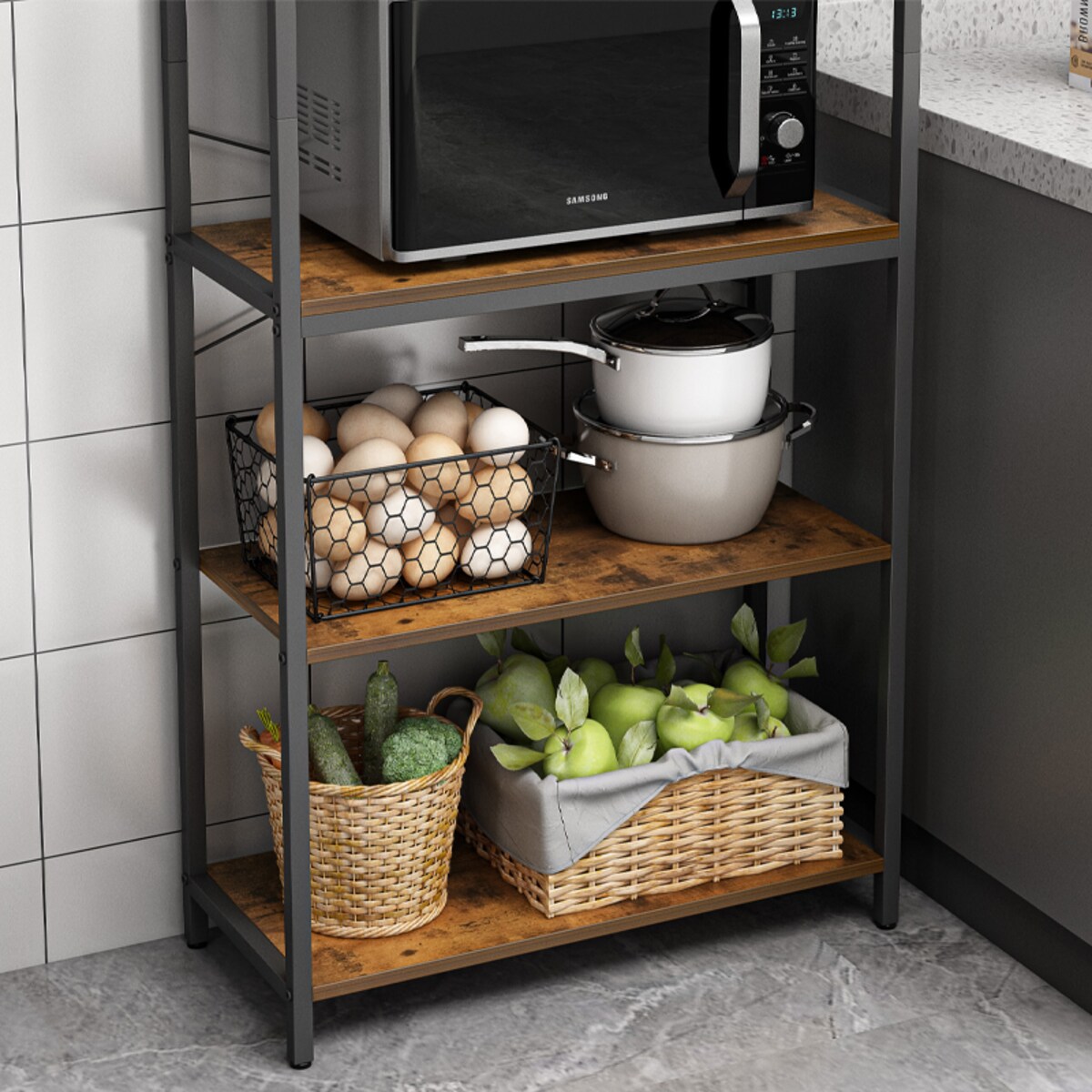 Regał półka industrialny stojący 6 półek drabinka na książki jasny brąz