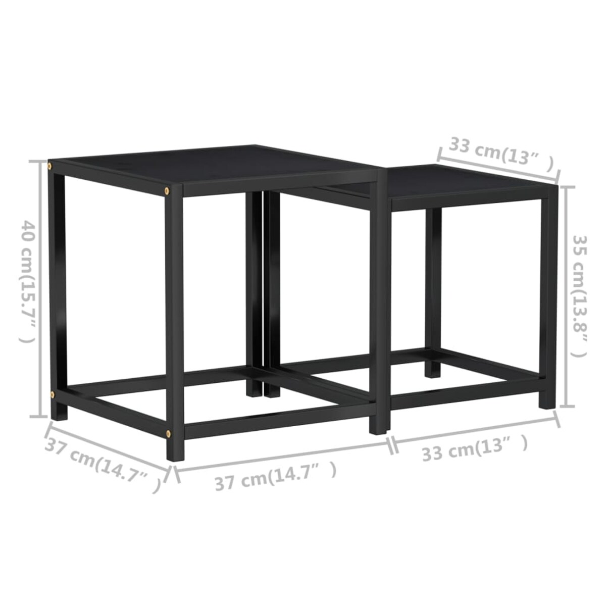 vidaXL Stoliki herbaciane, 2 szt., MDF, czarne