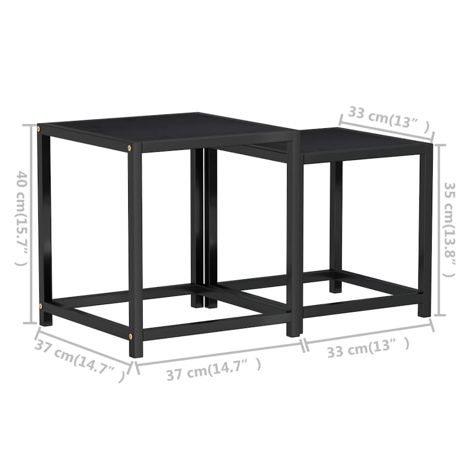 vidaXL Stoliki herbaciane, 2 szt., MDF, czarne