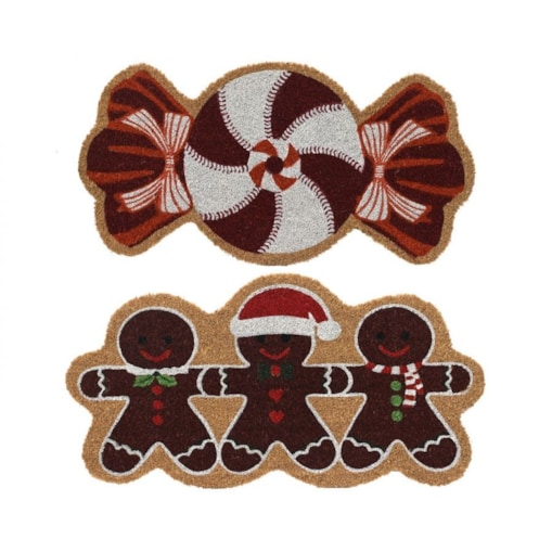 Wycieraczka wejściowa, kokosowa, świąteczna, 35x68 cm