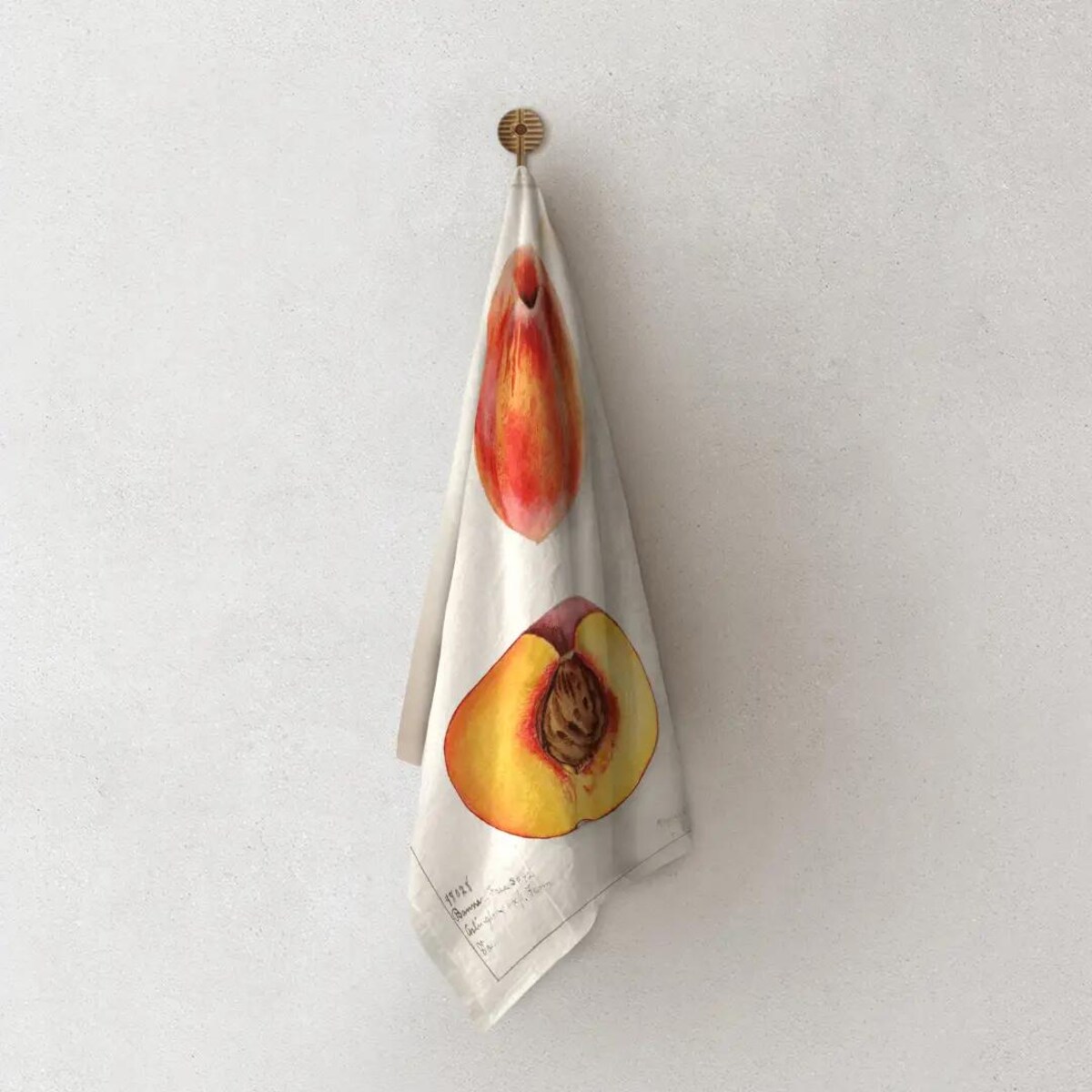 Lniany ręcznik kuchenny - nektarynka