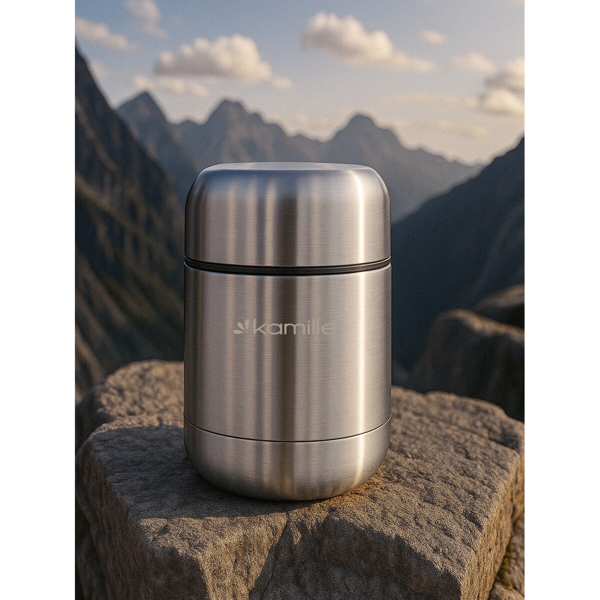 Stalowy termos obiadowy lunchbox lunch box na zupę obiad 0.5L KAMILLE