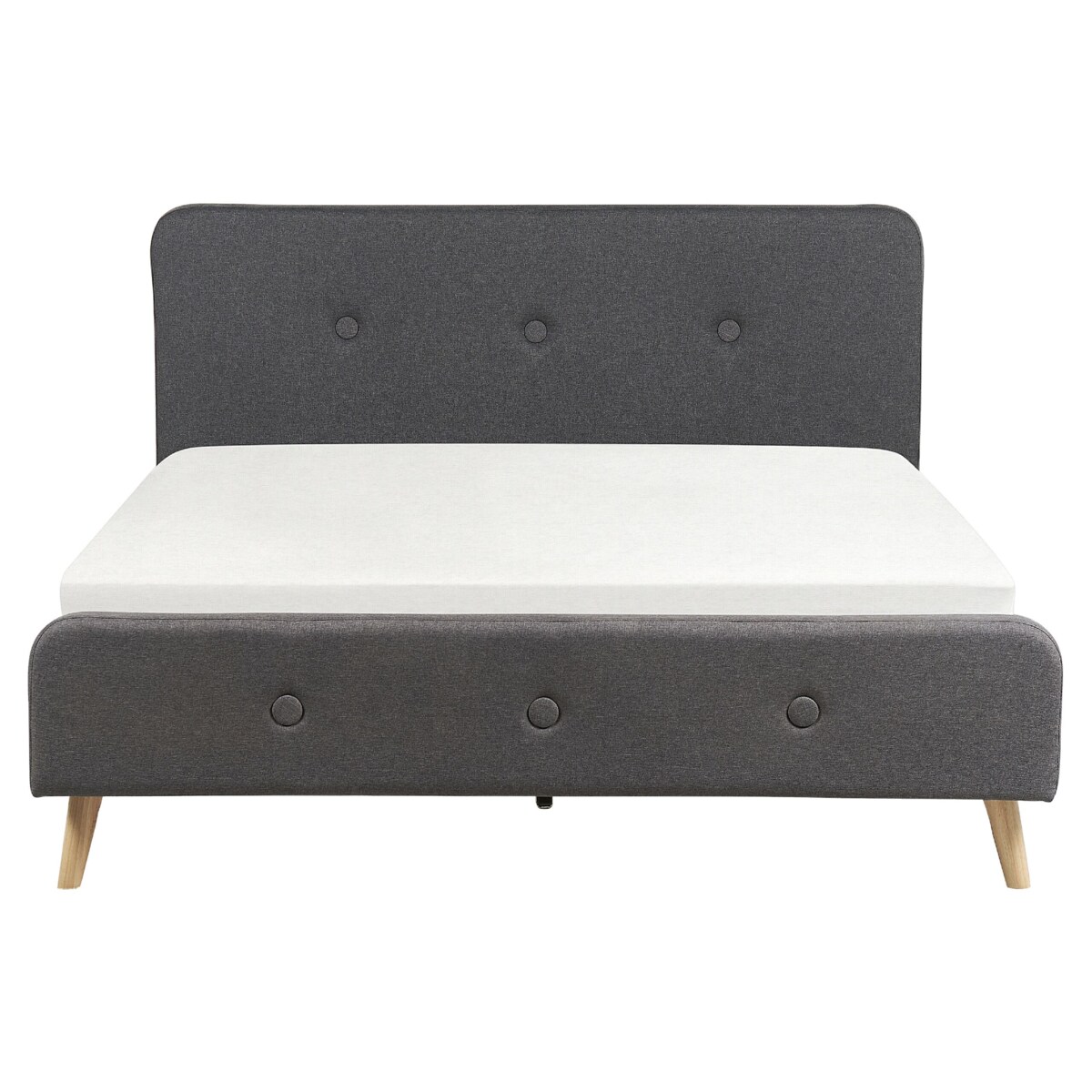 Łóżko tapicerowane 160 x 200 cm ciemnoszare RENNES II