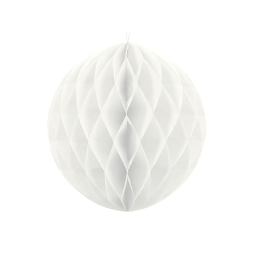 Kula bibułowa, biały, 40cm