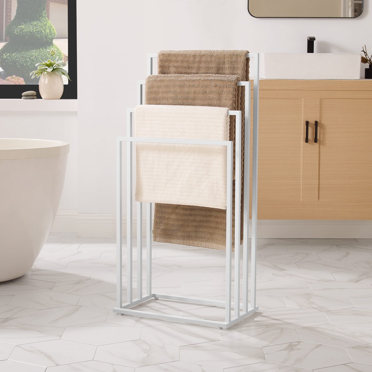 Stojak Na Ręczniki 4 Szczeble 45X29X93,5 Cm