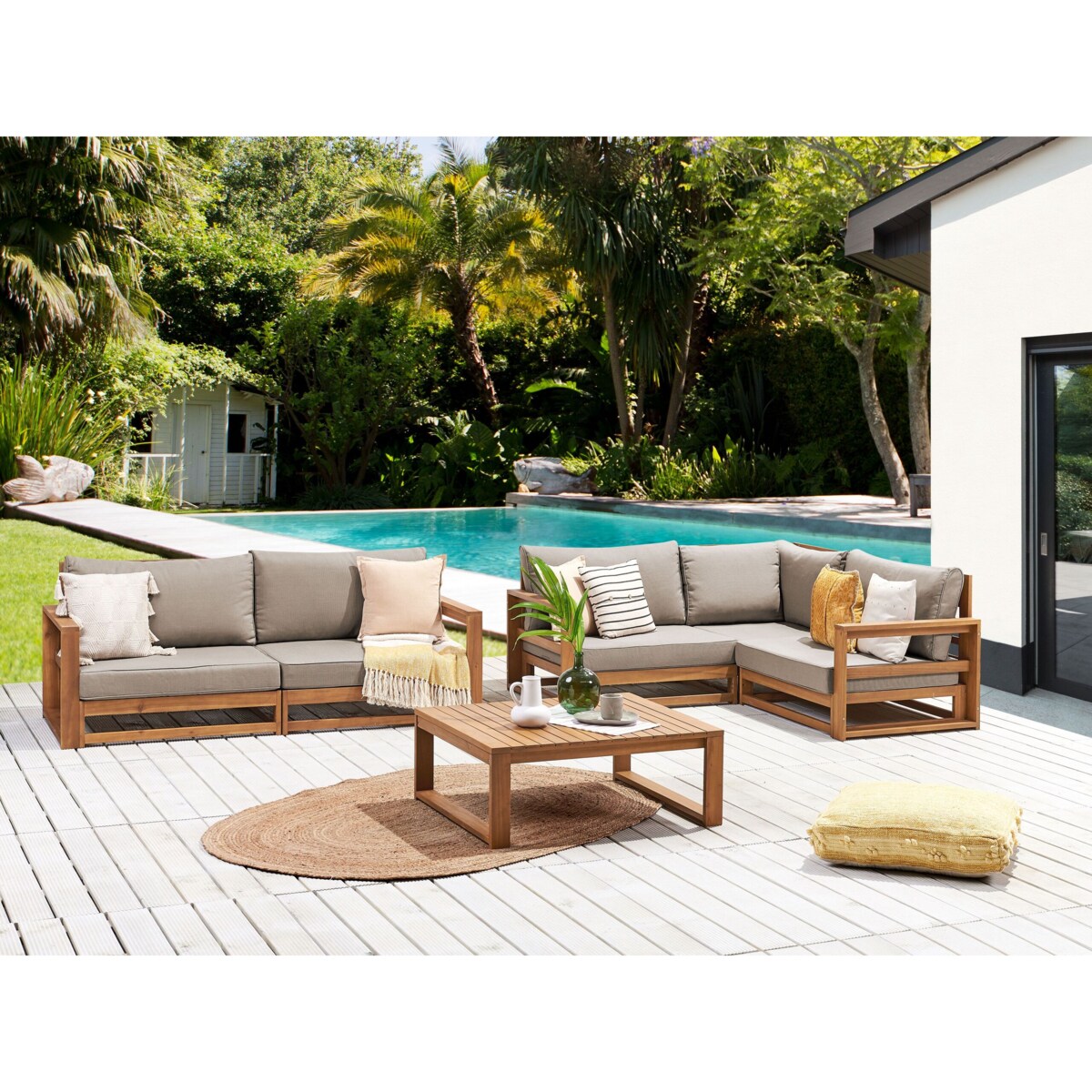 Zestaw ogrodowy z certyfikowanego drewna akacjowego 4-osobowy jasny TIMOR II