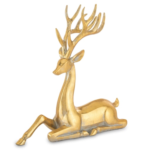 Figurka - jeleń leżący złoty 24x24 cm SASEUM