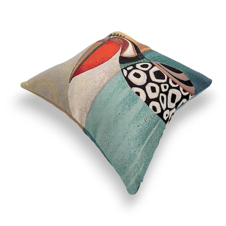 Dwustronna poduszka dekoracyjna z pelikanem 45x45 – hiszpański żakard