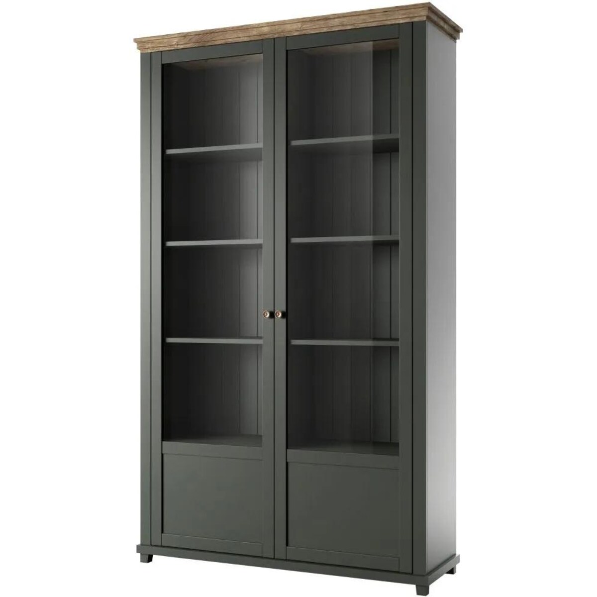 Witryna EVORA 2D zielona mat/dąb lefkas