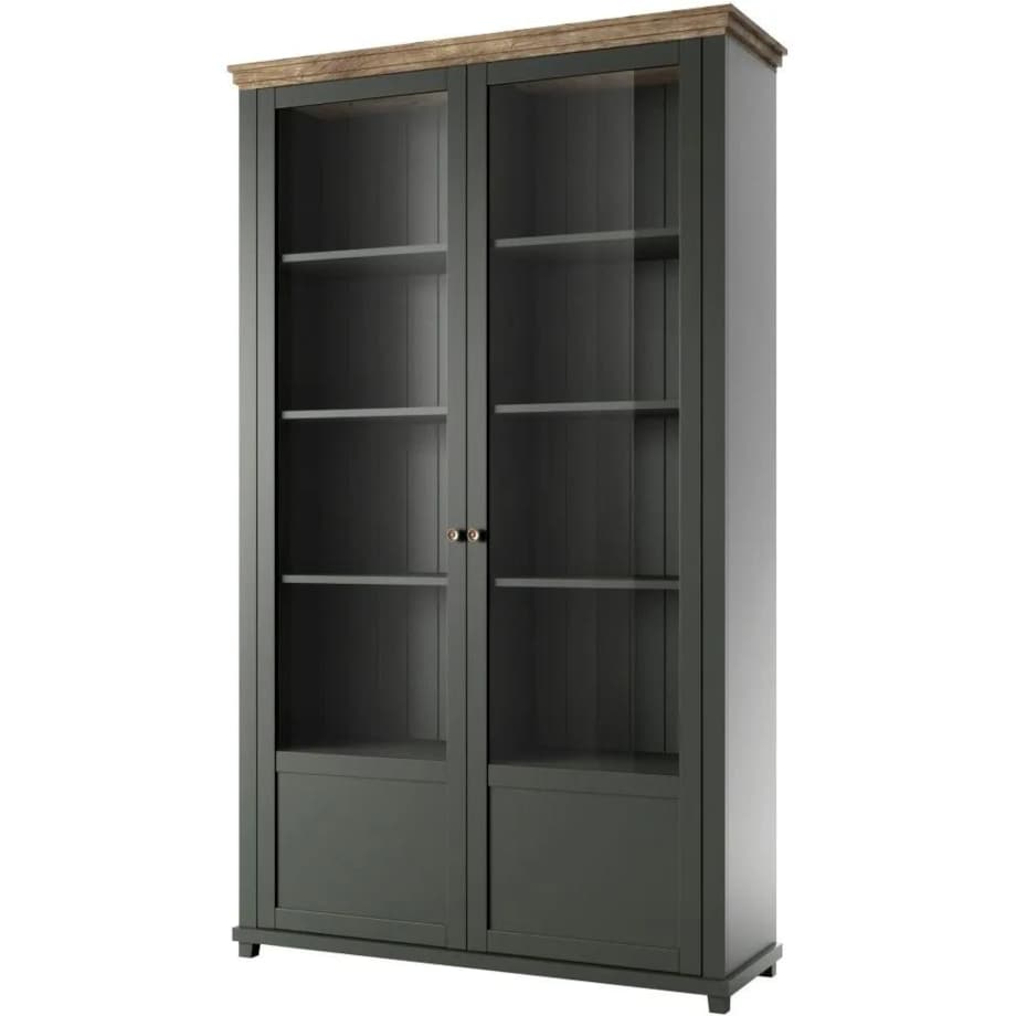 Witryna EVORA 2D zielona mat/dąb lefkas