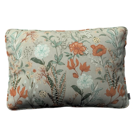 Poszewka Gabi na poduszkę prostokątna 60x40 kolorowe kwiaty na szarym tle