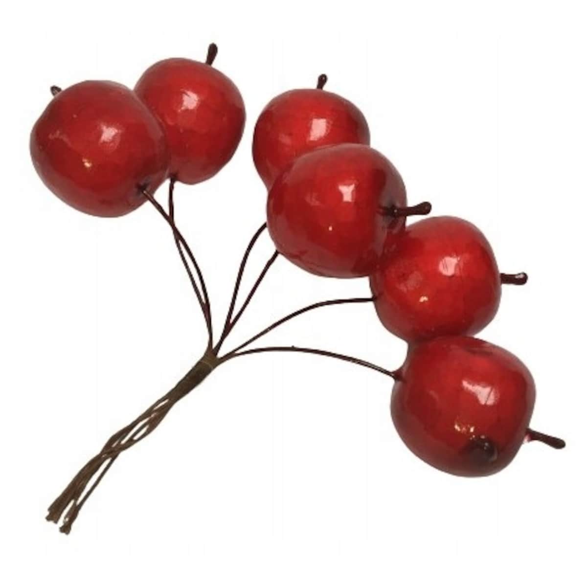 JABŁUSZKA CZERWONE MINI 6szt na PIKU dekoracja świąteczna stroiki choinki