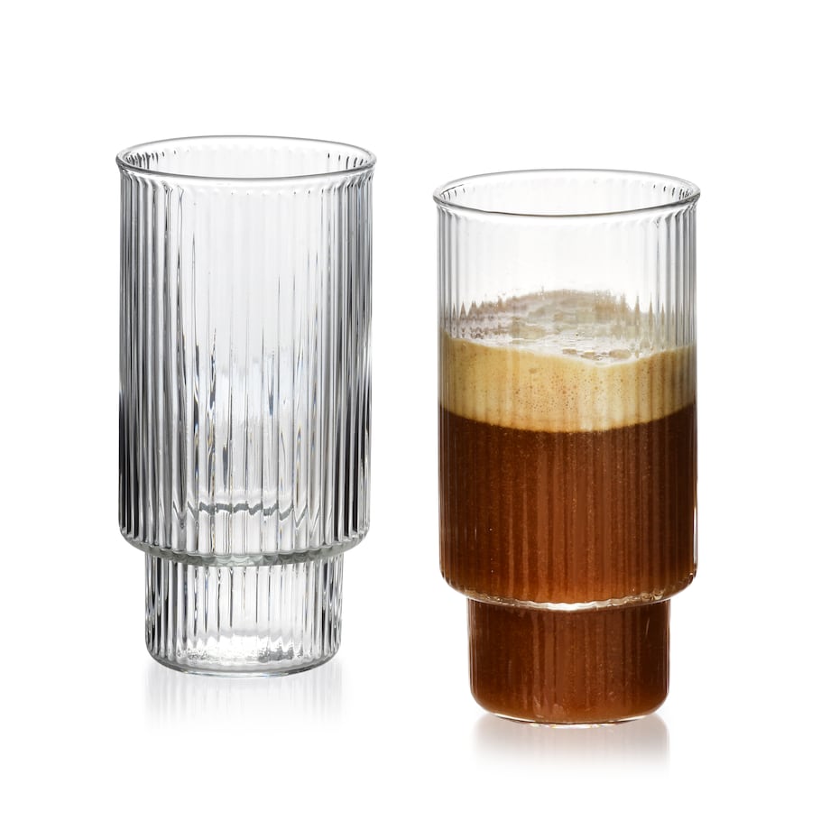 ELLA STRIPES Komplet 4 szklanek 400ml ze szkła borokrzemowego 7x5.6x14cm