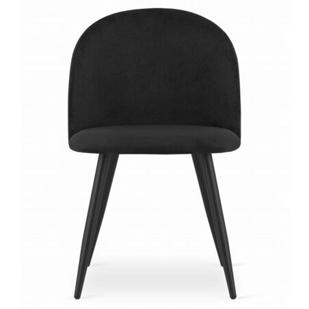 Krzesło Do Jadalni Kuchni Salonu Bello - Aksamit Czarne / Nogi Czarne