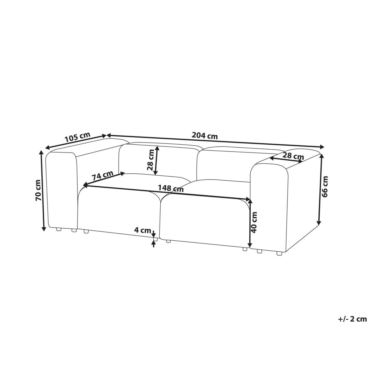 Sofa modułowa 2-osobowa sztruksowa biała FALSTERBO