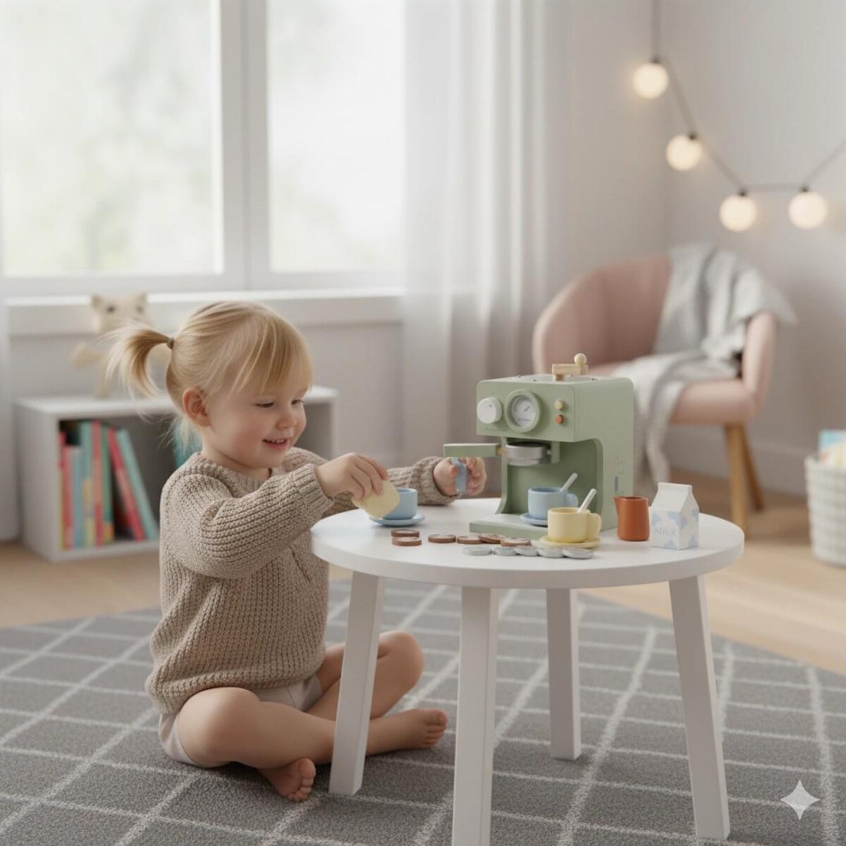 Drewniany Ekspres do Kawy MeCoffee dla dzieci – zestaw Baristy z akcesoriami