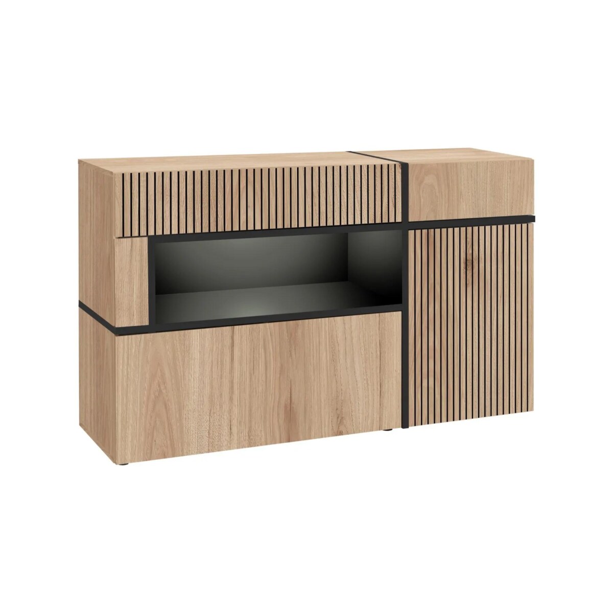 Komoda CROSS 150 LED hickory jackson/czarna