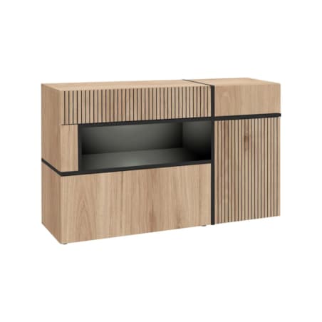 Komoda CROSS 150 LED hickory jackson/czarna