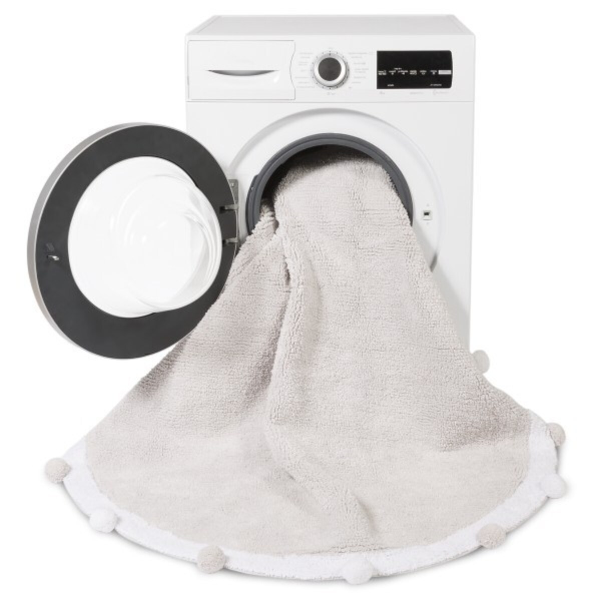 Dywan Bawełniany Bubbly Light Grey Ø120 cm Lorena Canals