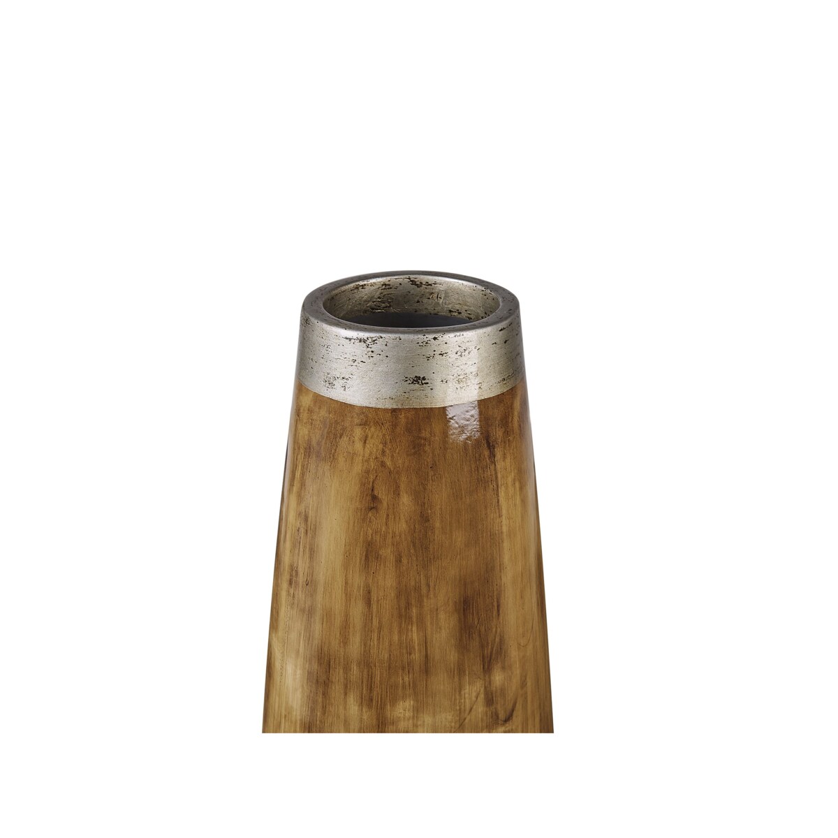 Wazon dekoracyjny z terakoty ciemne drewno CYRENE