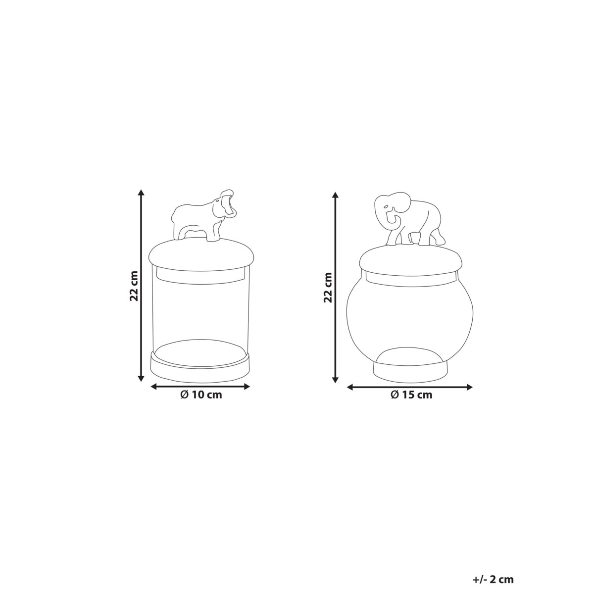 Zestaw 2 pojemników dekoracyjnych złoty ze srebrnym LAKI