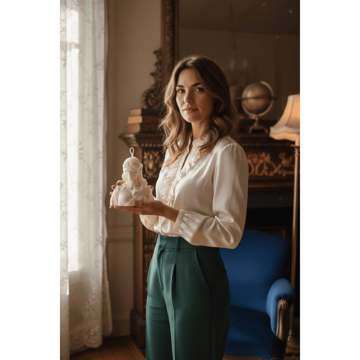 Świeca sojowa Margot L w formie dekoracyjnego popiersia – elegancka ozdoba do stylowych wnętrz