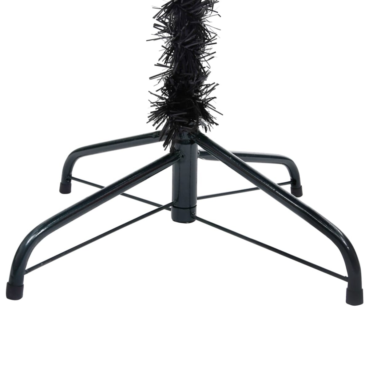 vidaXL Sztuczna choinka z lampkami i bombkami, czarna, 120 cm, PVC