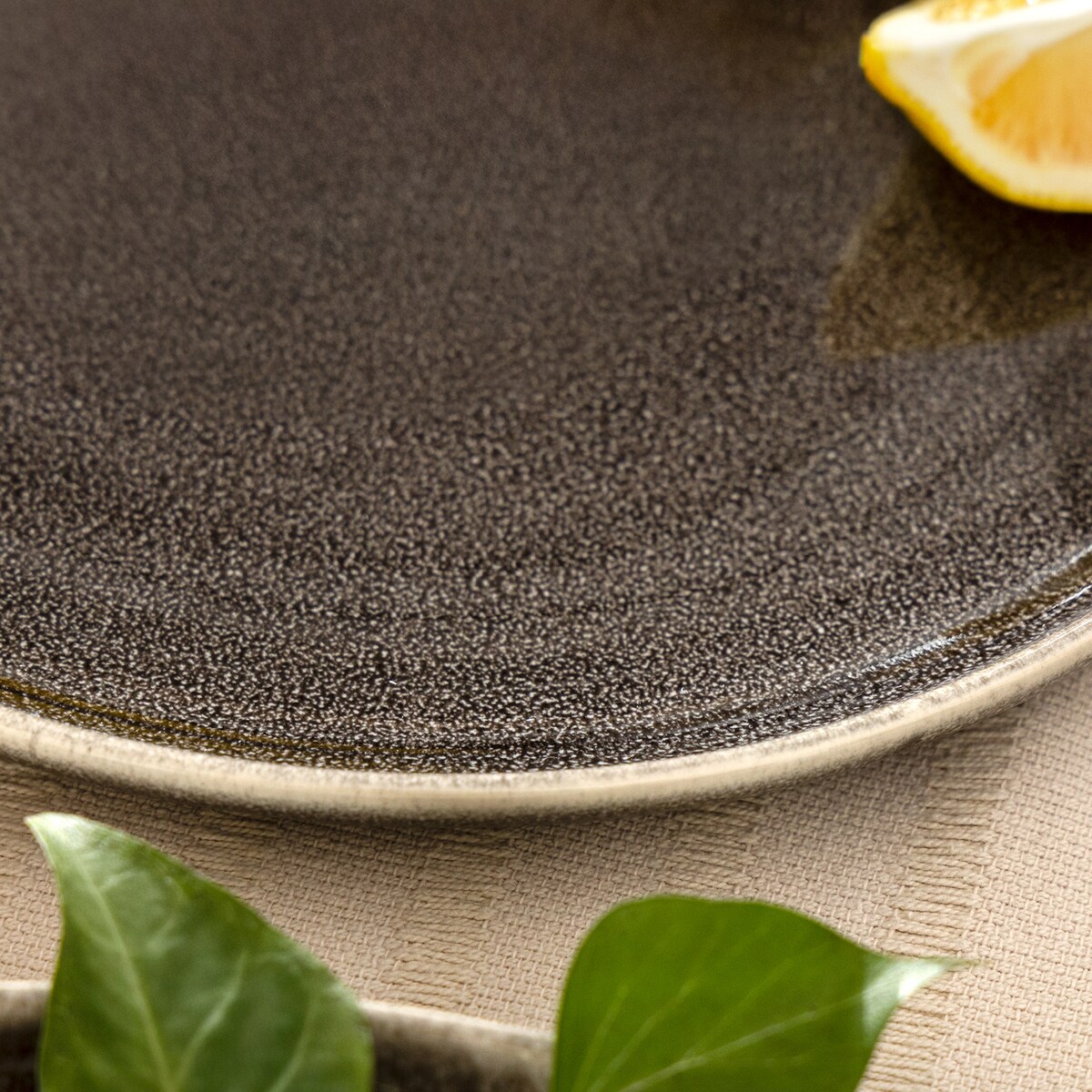 EDA Zestaw obiadowy 6 os. (24 el.), brązowy/szary/beżowy