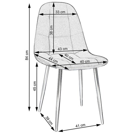 Krzesło tapicerowane welurowe szare nowoczesne loftowe