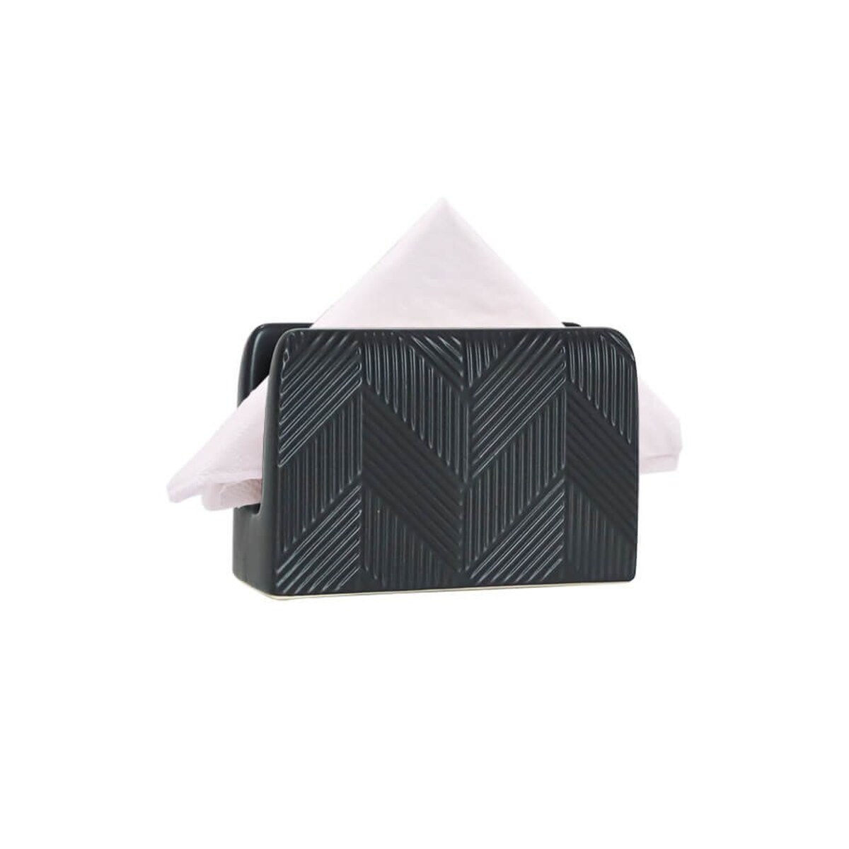 Ceramiczny serwetnik stojak na serwetki Geometry Black MAESTRO