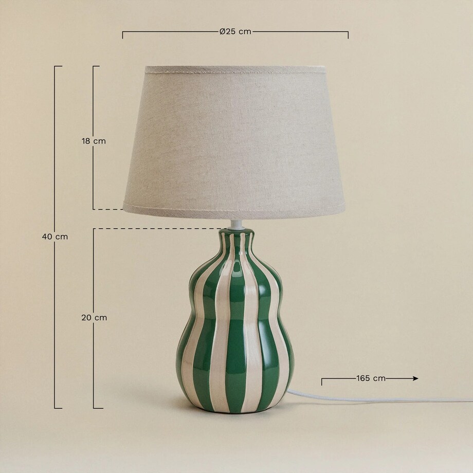 Lampa stołowa Jolira ceramiczno-lniana 40 cm