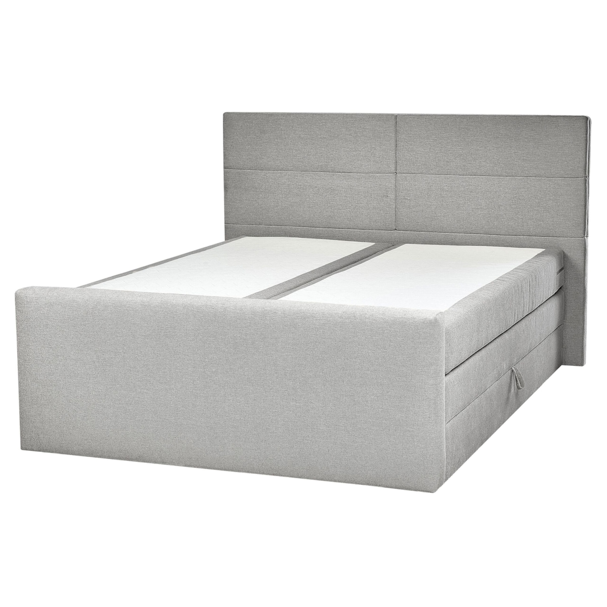 Łóżko kontynentalne z pojemnikami 160 x 200 cm jasnoszare ARISTOCRAT