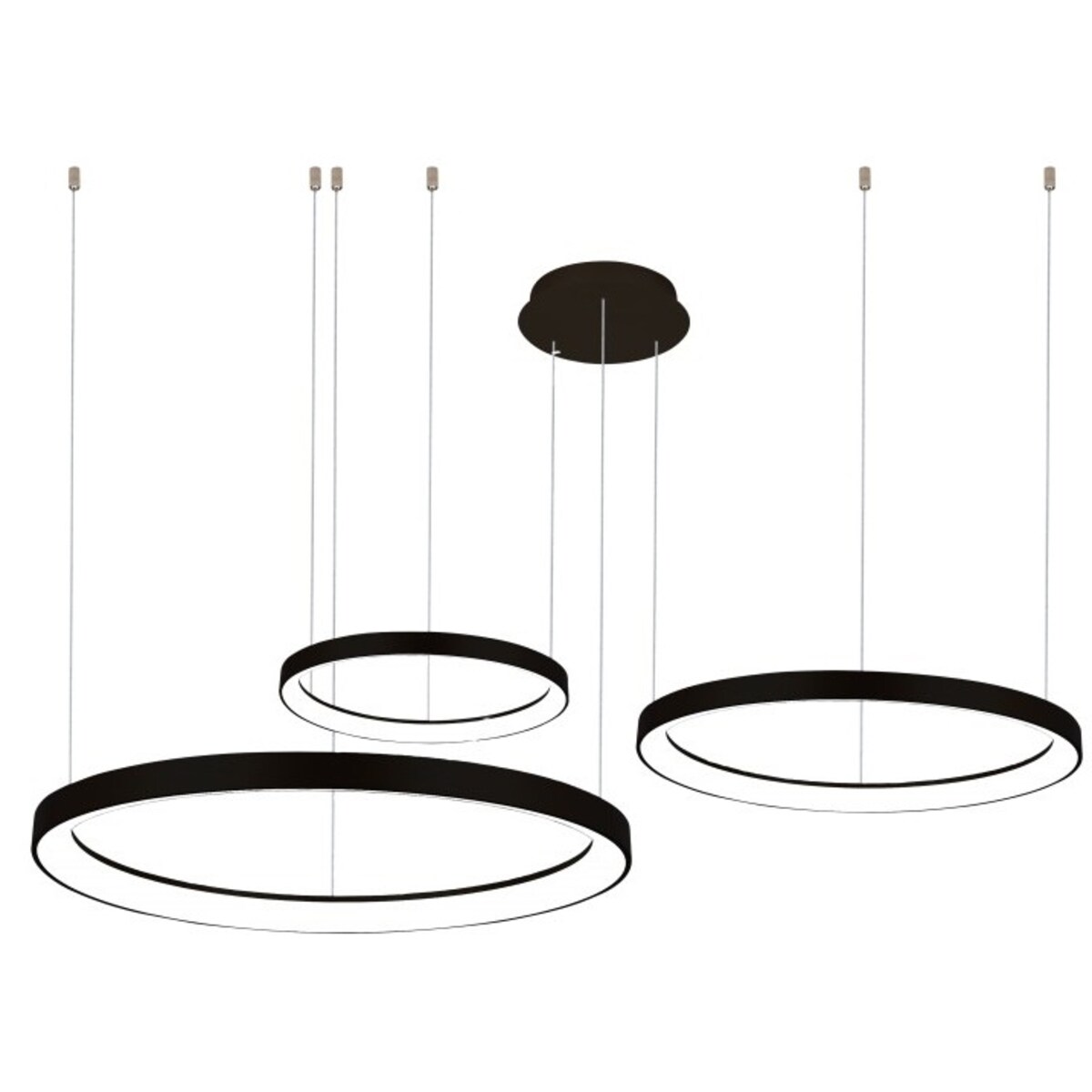 Lampa zwisowa Agnes AZ5024 38+58+78 LED 120W zmienna barwa ringi koła czarna