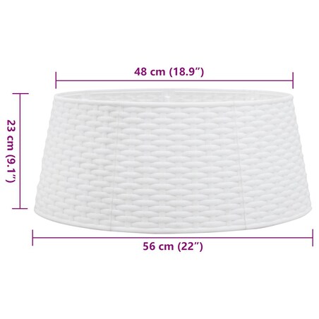 vidaXL Osłona pod choinkę, biała, Ø56x23 cm, plastikowa