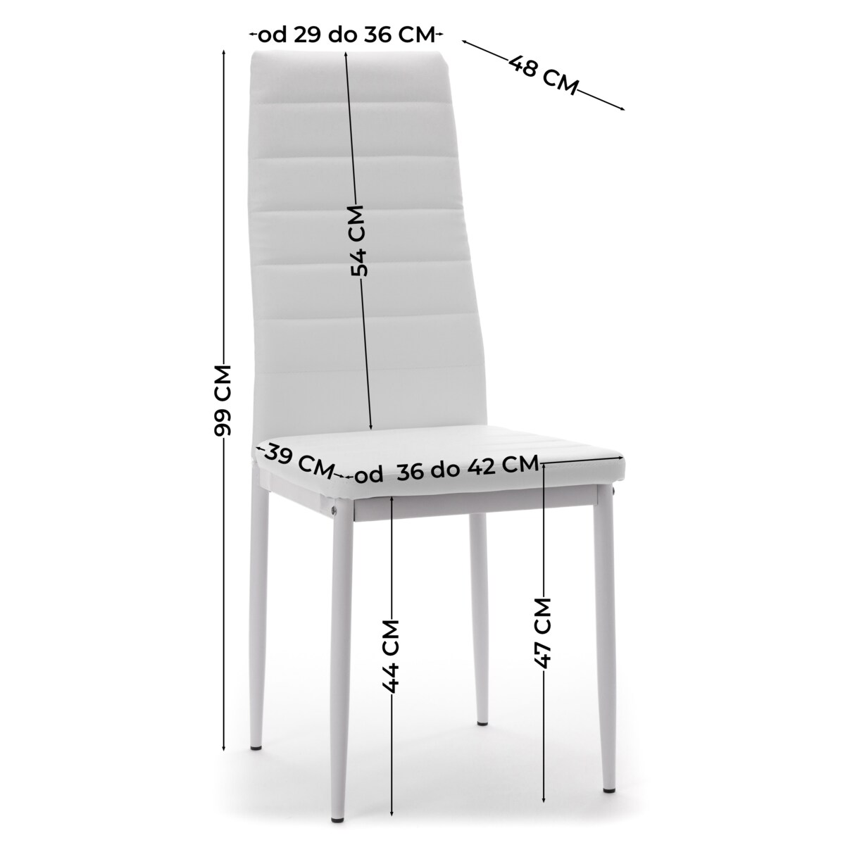 Zestaw 4 krzesła FADO tapicerowane ekoskóra czarne