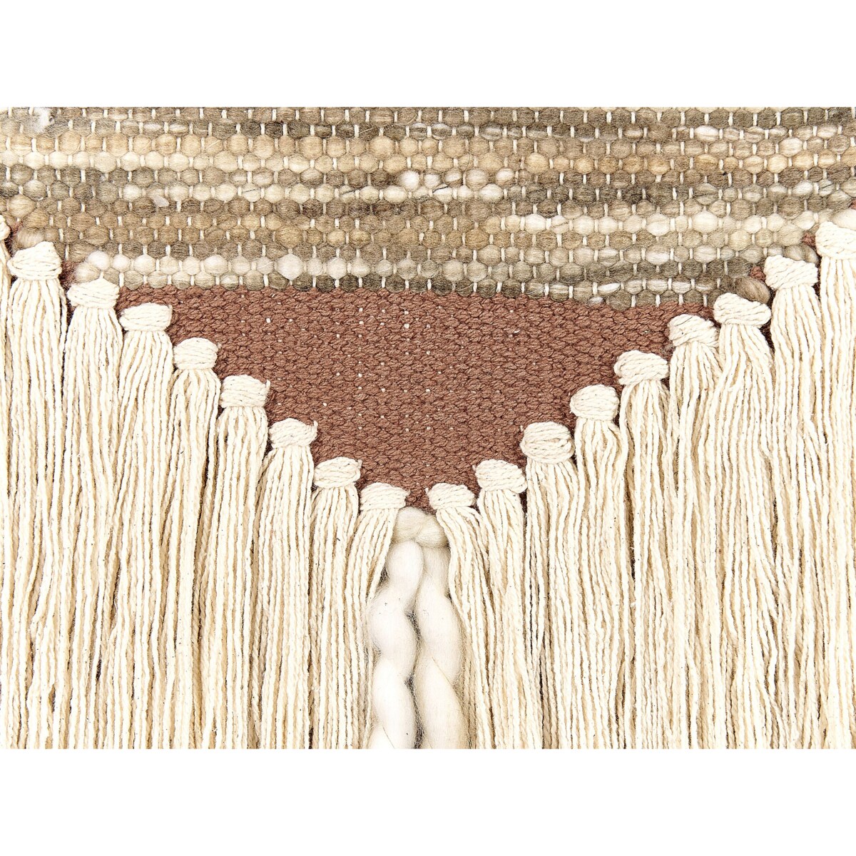 Dekoracja ścienna z frędzlami bawełniana brązowo-beżowa DADU