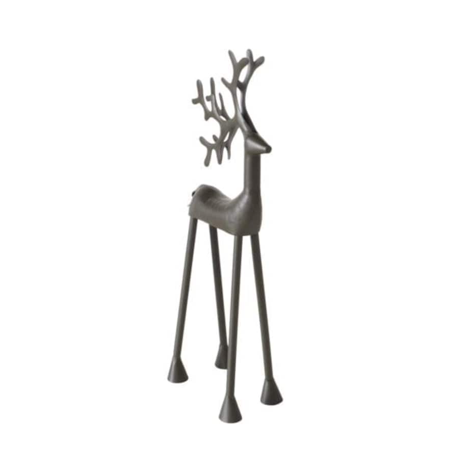 FIGURKA RENIFER 37,5cm świąteczna metalowa czarna matowa jeleń dekoracyjna