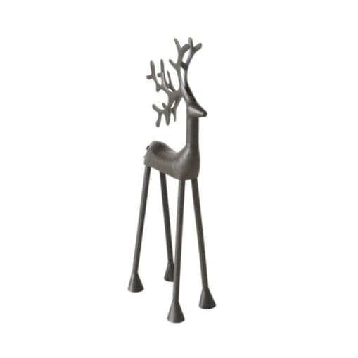 FIGURKA RENIFER 37,5cm świąteczna metalowa czarna matowa jeleń dekoracyjna