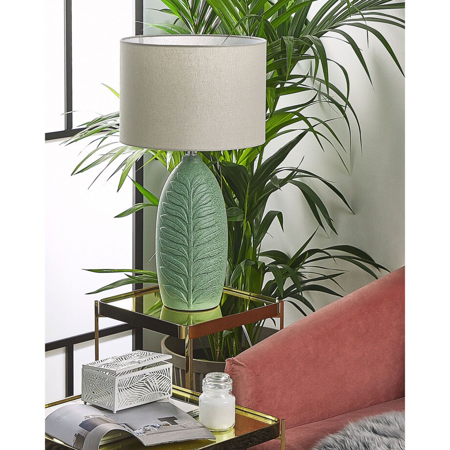 Lampa stołowa ceramiczna zielona OHIO