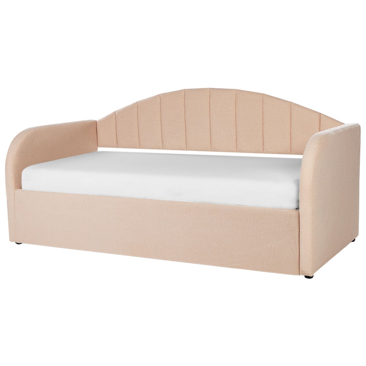 Łóżko wysuwane boucle 90 x 200 cm brzoskwiniowe EYBURIE