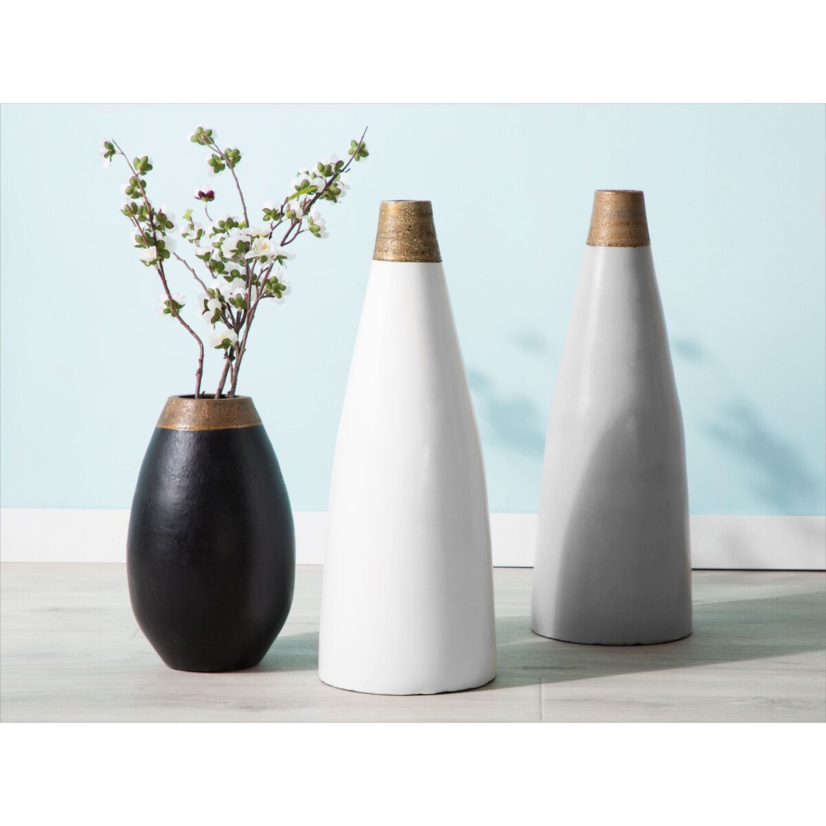 Wazon dekoracyjny ceramiczny biały EMONA