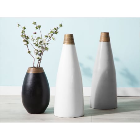 Wazon dekoracyjny ceramiczny biały EMONA